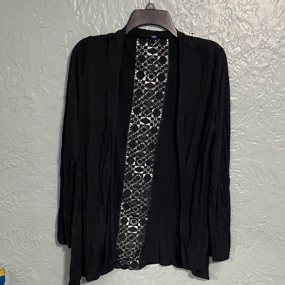 Apt. 9 Black Open Front Cardigan